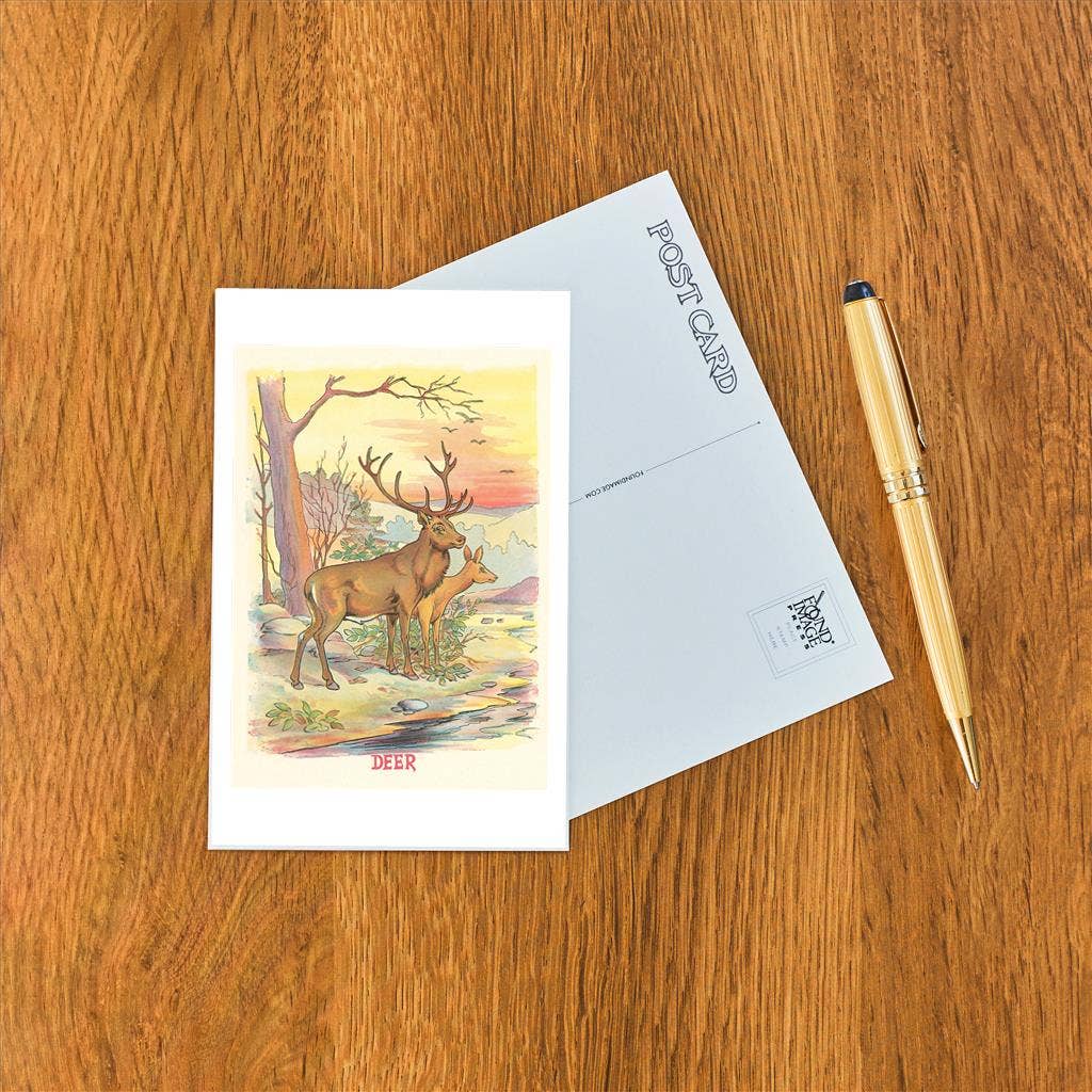Found Image Press – Großhandel Postkarten – Postkarte AN-223 Hirsch, Bock und Reh1