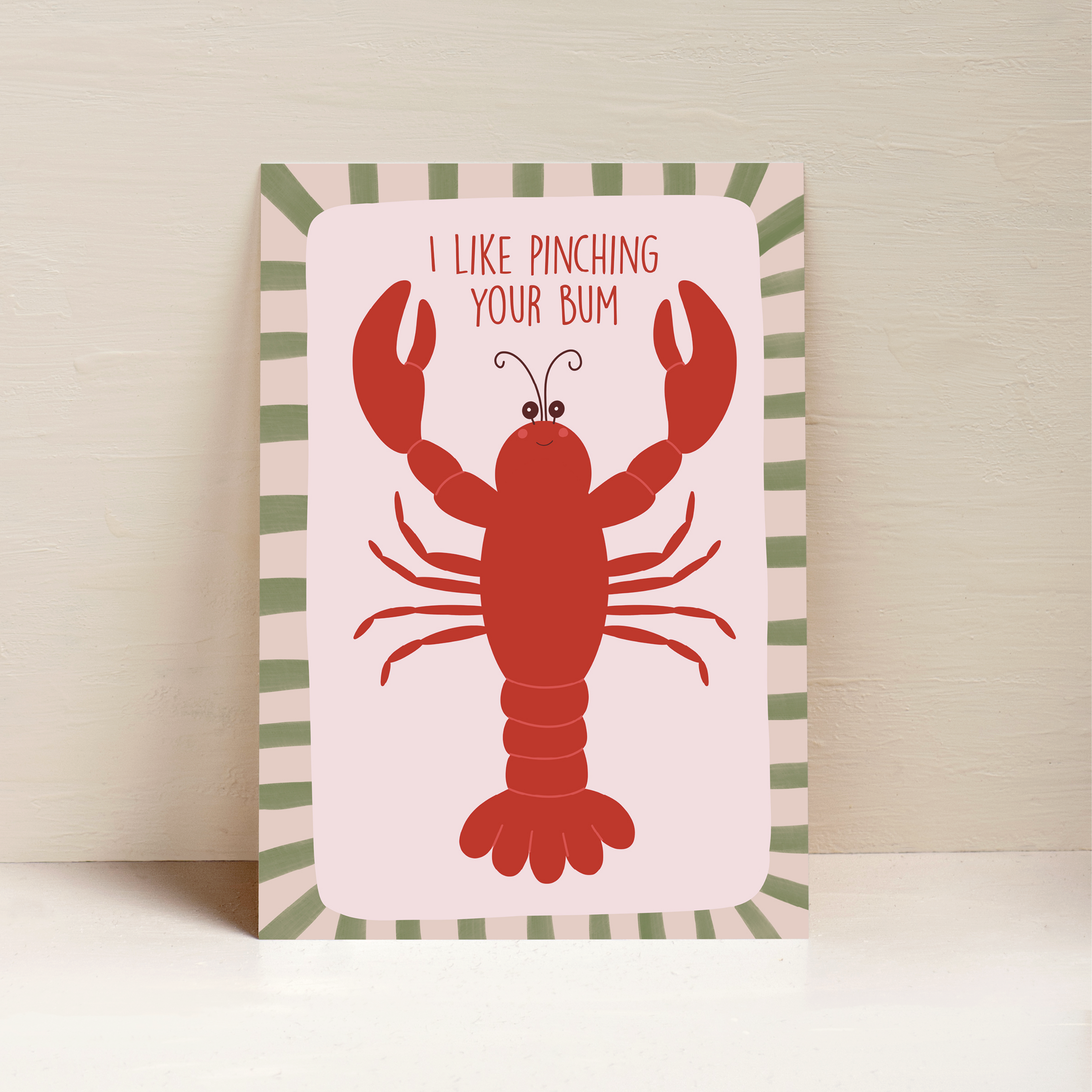 From Rosalie - Wholesale Art Print - A4 Art Print - Lobster Love. Colourful, fun, wall art0