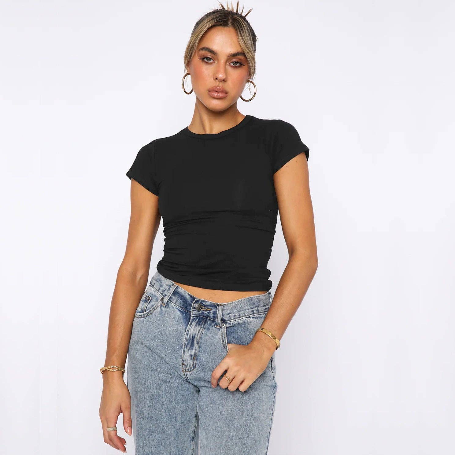 Sweetkama – Engroshandel T-shirt – til kvinder – Dame T-shirt med korte ærmer, casual slim fit ESST00226