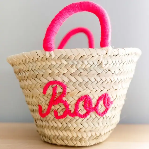 High crafty – wholesale Basket – Halloween “Boo!” Handwoven Basket Tote – Palm Leaf Trick-or-4