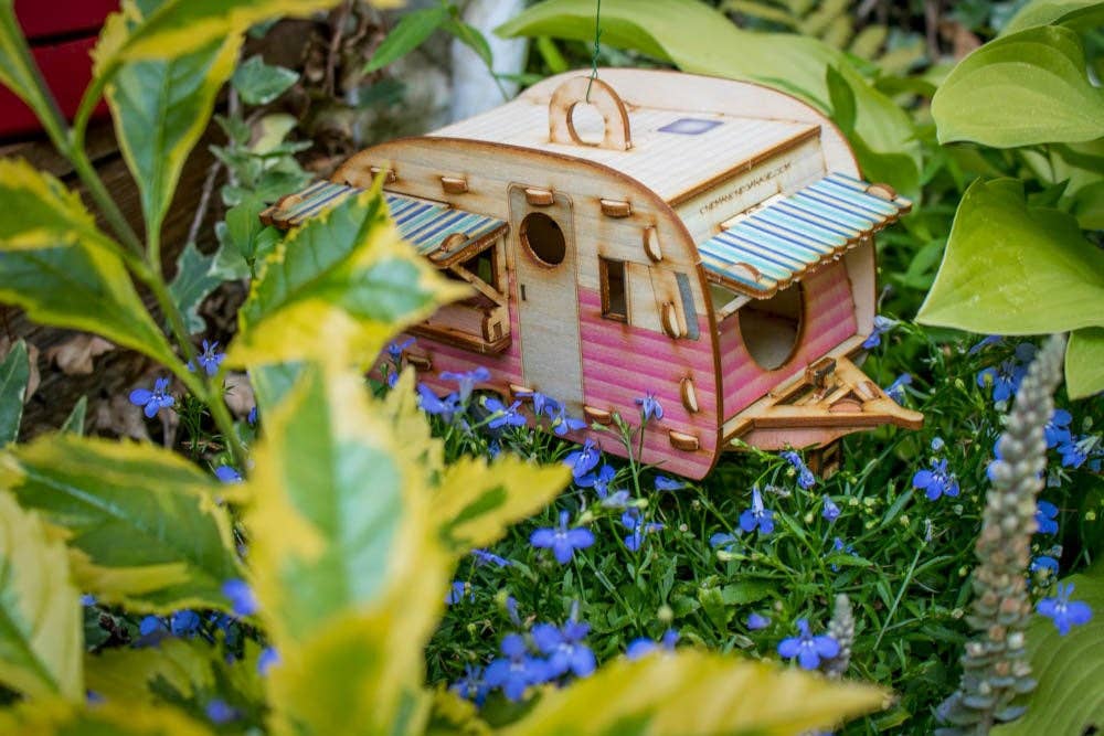 One Man One Garage - Wholesale Bird House - Vintage Camper Bird House Scale model playset you can build and use! Bring back the love of travel!6