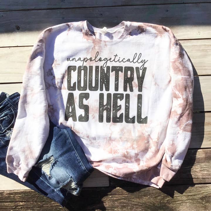 Unapologetically Country Western Sweatshirt for wholesale by Ranchy Roan Boutique