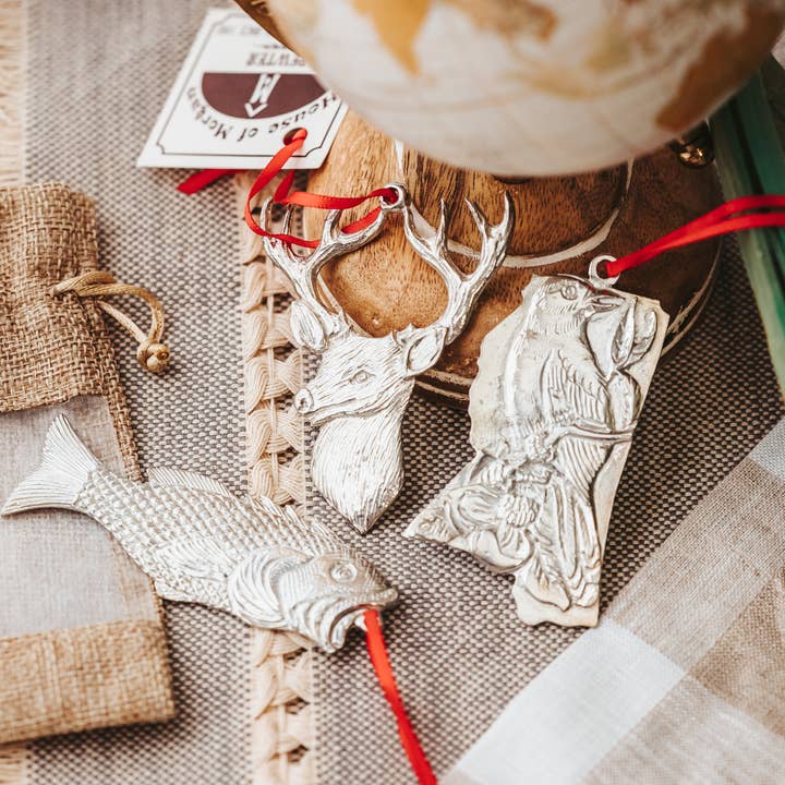 Mississippi Christmas Ornament - Deer - Bass - State Symbols for wholesale by House of Morgan Pewter