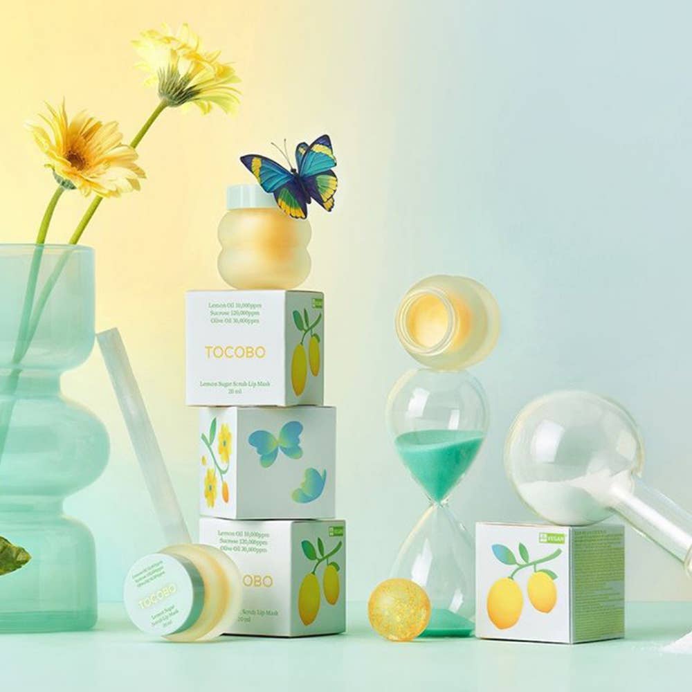 Best Beauty Group - Vente Gommage à lèvres - Masque exfoliant pour les lèvres végétalien au sucre de citron TOCOBO1