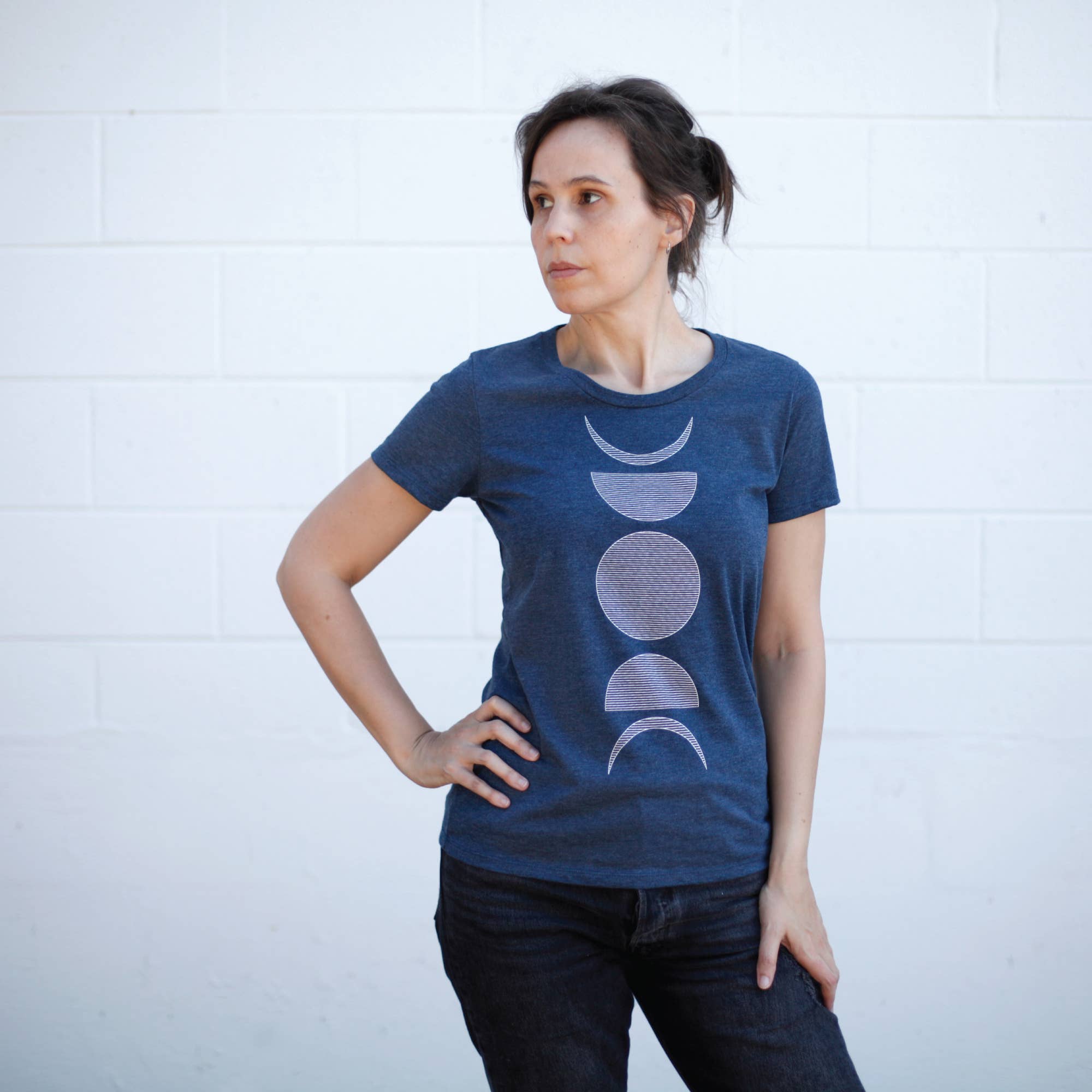 Blackbird Supply Co. - Wholesale Screen Printed T-Shirt - Women's - Moon Phase Women's Tee Shirt Made in USA Dusk Blue4