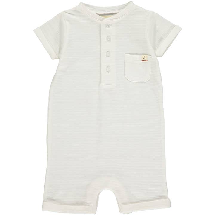 Romper Henley Camborne Branco por atacado de Hunnies
