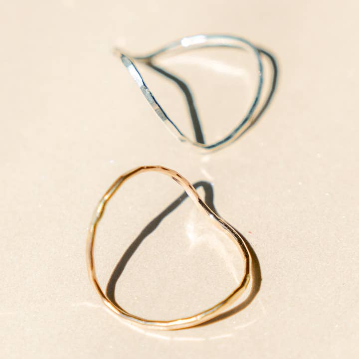 Bent Into Shape | Curved Wave Ring | Silver or Gold Filled for wholesale by Blossom and Shine