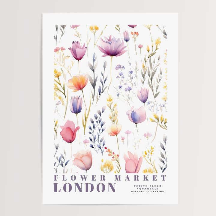 London Flower Market Poster for wholesale by Enchanted Sights
