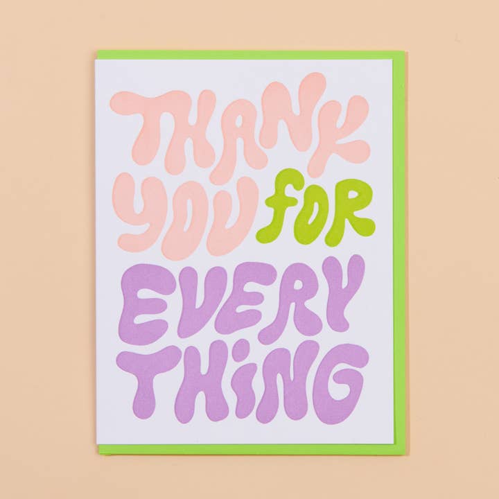 Bubble Thank You Letterpress Greeting Card- Made in USA for wholesale by And Here We Are