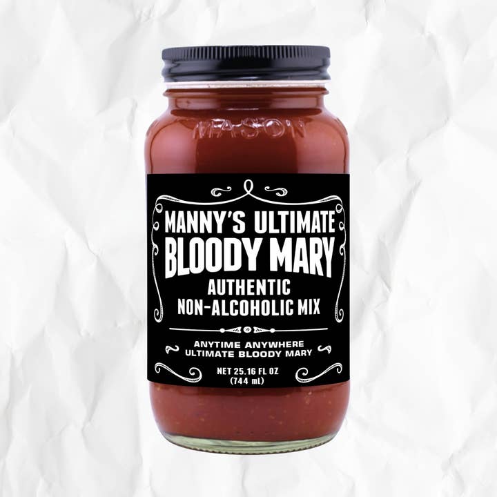 25oz JAR MANNY'S BLOODY MARY AUTHENTIC NON-ALCOHOLIC MIX for wholesale by Manny's Ultimate Mixes