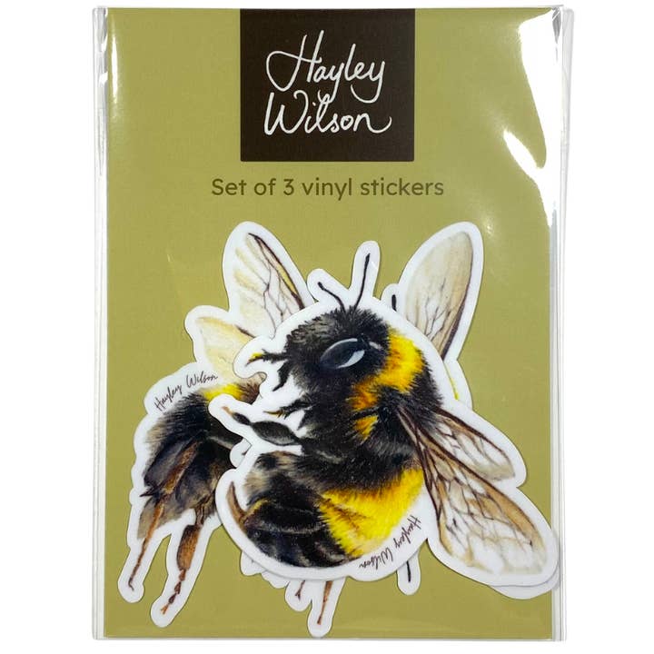 Hayley Wilson - Wholesale Sticker - Bumble Bee - Set of 3 Stickers1