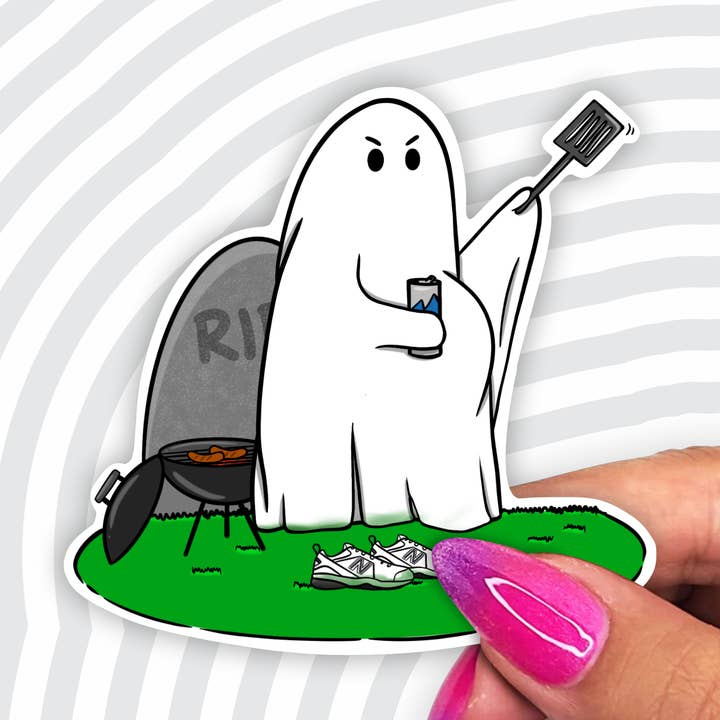 Dad-Bod Ghost 3" Sticker for wholesale by AK Project Unicorn