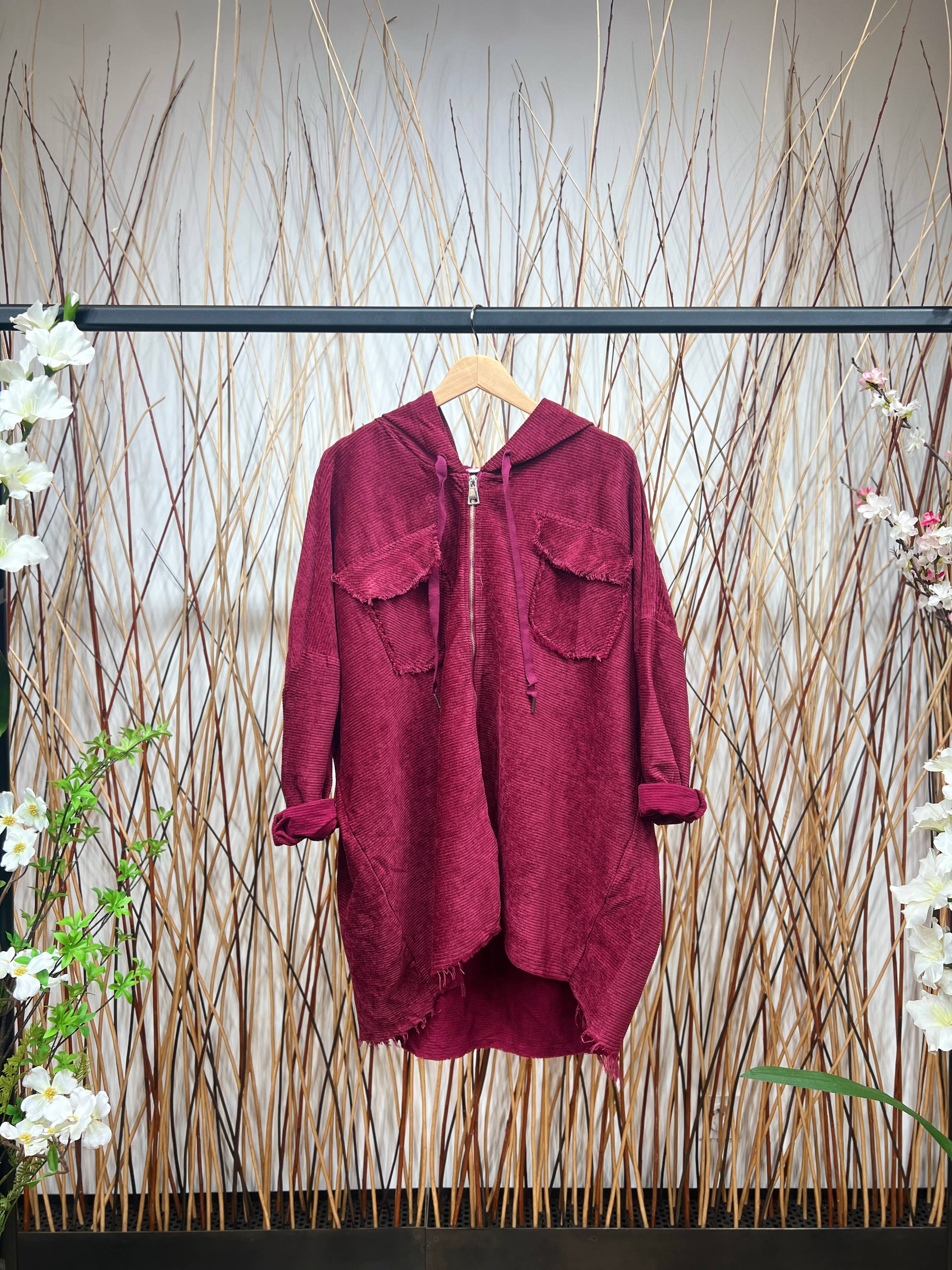 L'Emotion - Wholesale Hoodie - Women's - Velvet Pleated Velvet Worn Effect Wide Zip Hoodie7