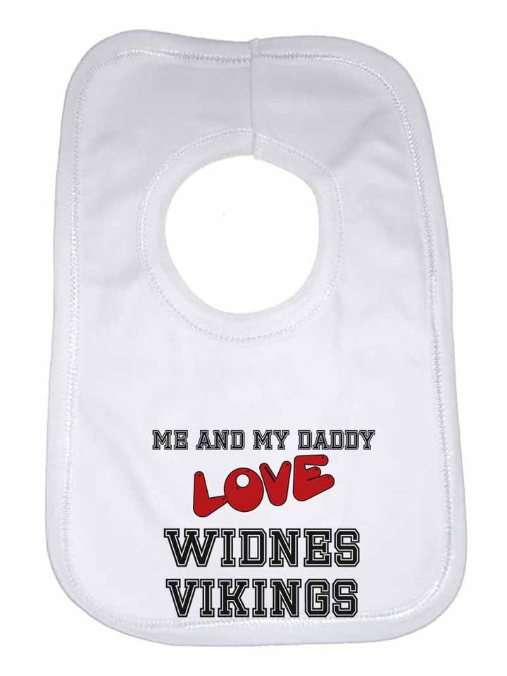 Eu e o meu pai Love Widnes Vikings Meninas Baby Babetes por atacado de Little Ratbag