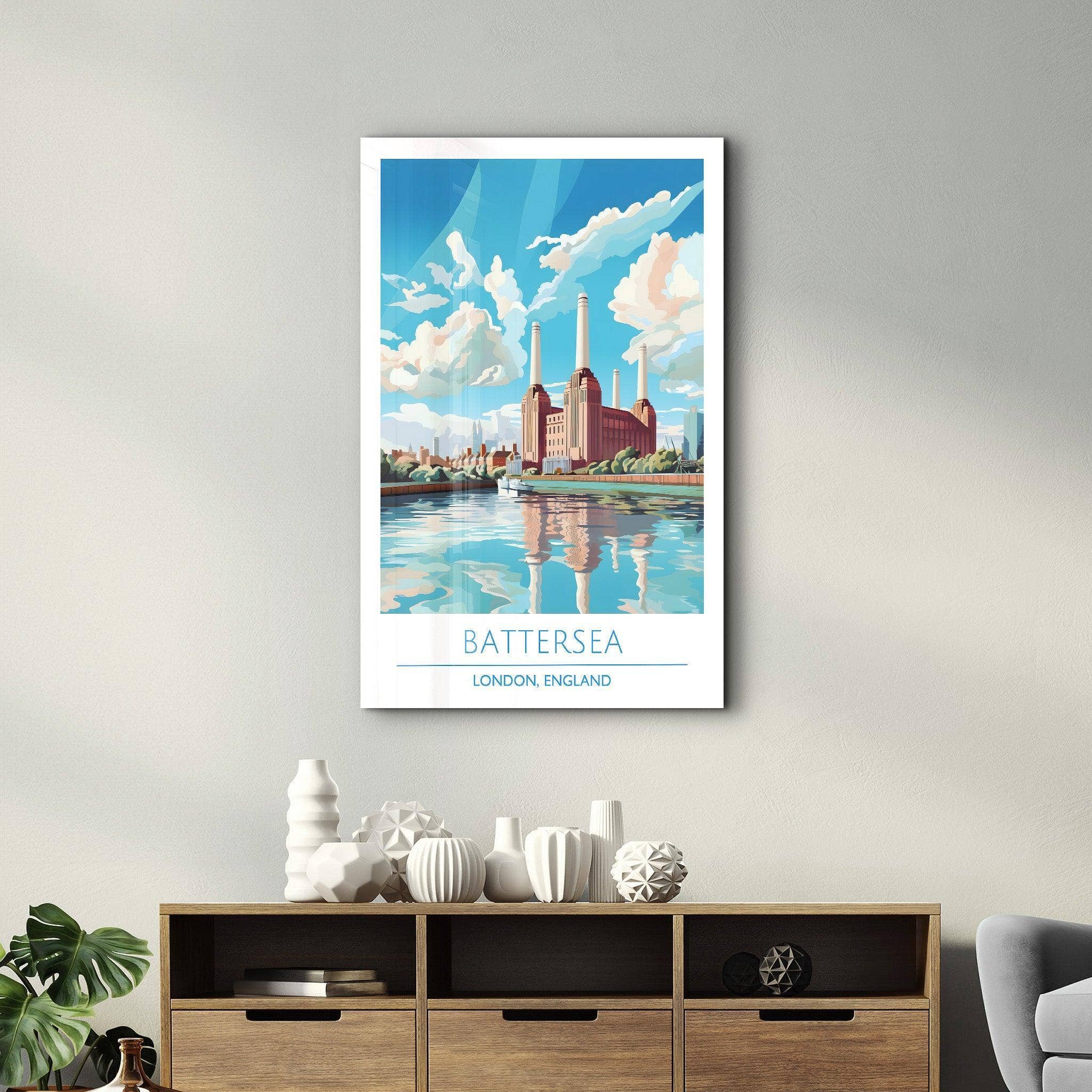 Artdesigna KG - Wholesale Art Print - Battersea-London England-Travel Posters | Glass Wall Art2