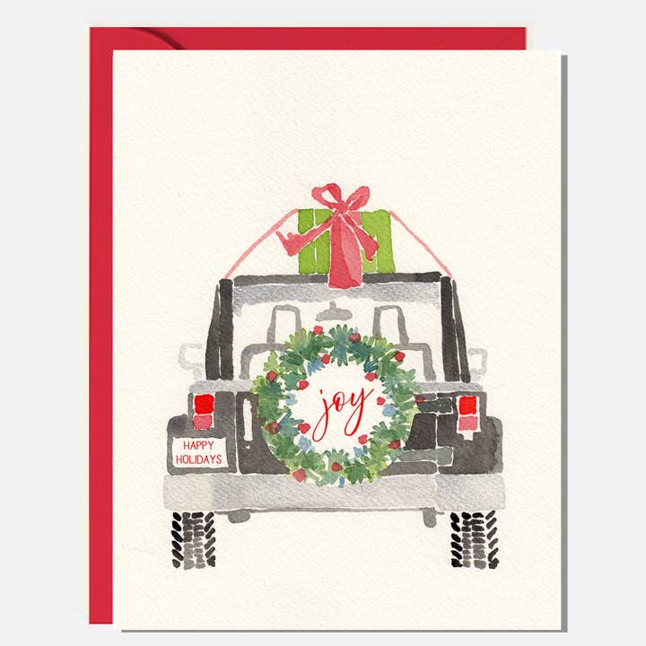 Jeep Joy Holiday Card for wholesale by Rachelink Cards & Illustrations