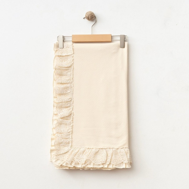 Omnis Pura – wholesale Bedding blanket – Kids & Baby – Ruffled Edge 100% Cotton Baby Girl Blanket0