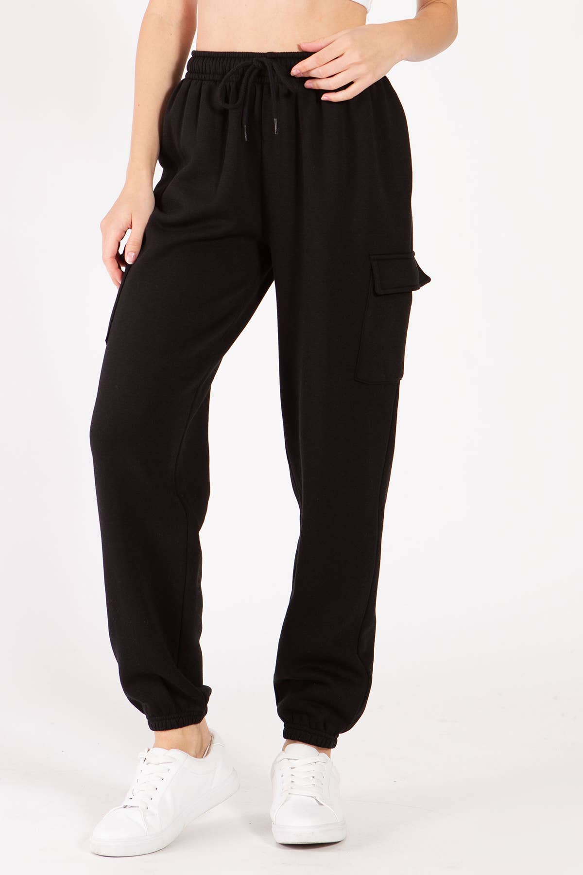 Color 5 – wholesale Joggingbyxor - Dam – Oversized baggy sweatpants med fleecematerial och cargo-joggerstil0