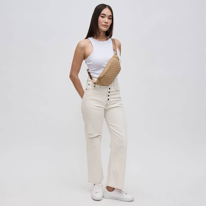 Sol and Selene - Vente Sac ceinture – femme - Sac banane tissé en néoprène Aim High10