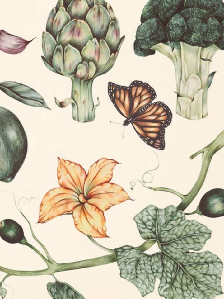 Cuaderno vintage con estampado vegetal, diario para venta al por mayor de Moonlite Mama