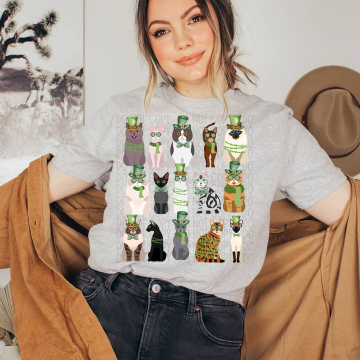 Camisa Gato do Dia de São Patrício por atacado de Ashleys Made