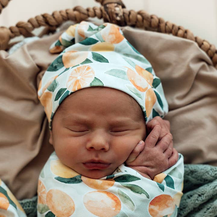 Citrus Squeeze Organic Knotted Beanie for wholesale by Snuggle Hunny