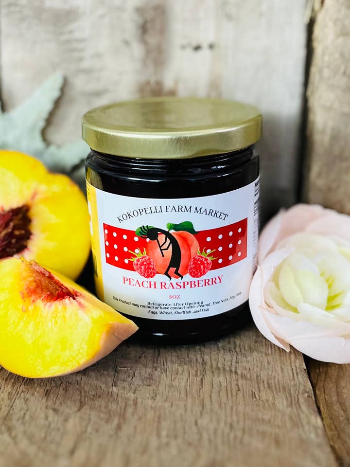 Peach Raspberry Jam for wholesale by Kokopelli Farm Market