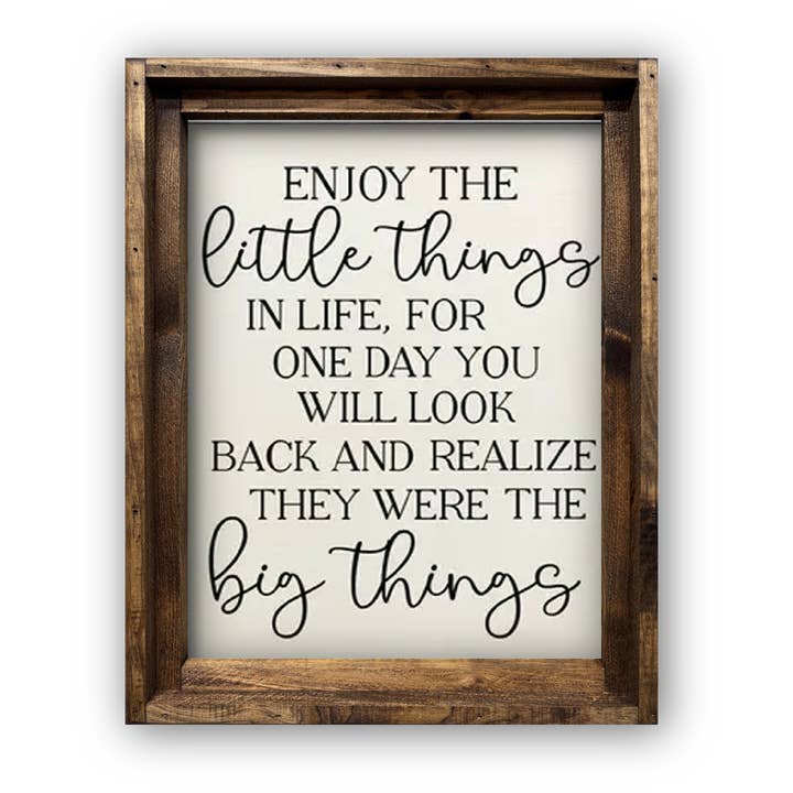 FRAMED CANVAS BENJOY THE LITTLE THINGS IN LIFE for wholesale by Jarmz Designs
