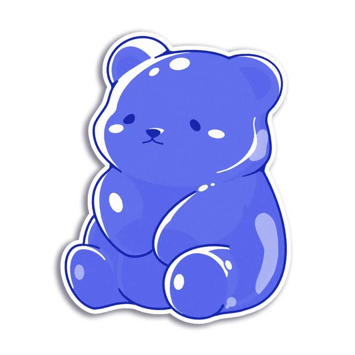 Dark Blue Gummy Bear Sticker for wholesale by Stick With Finn