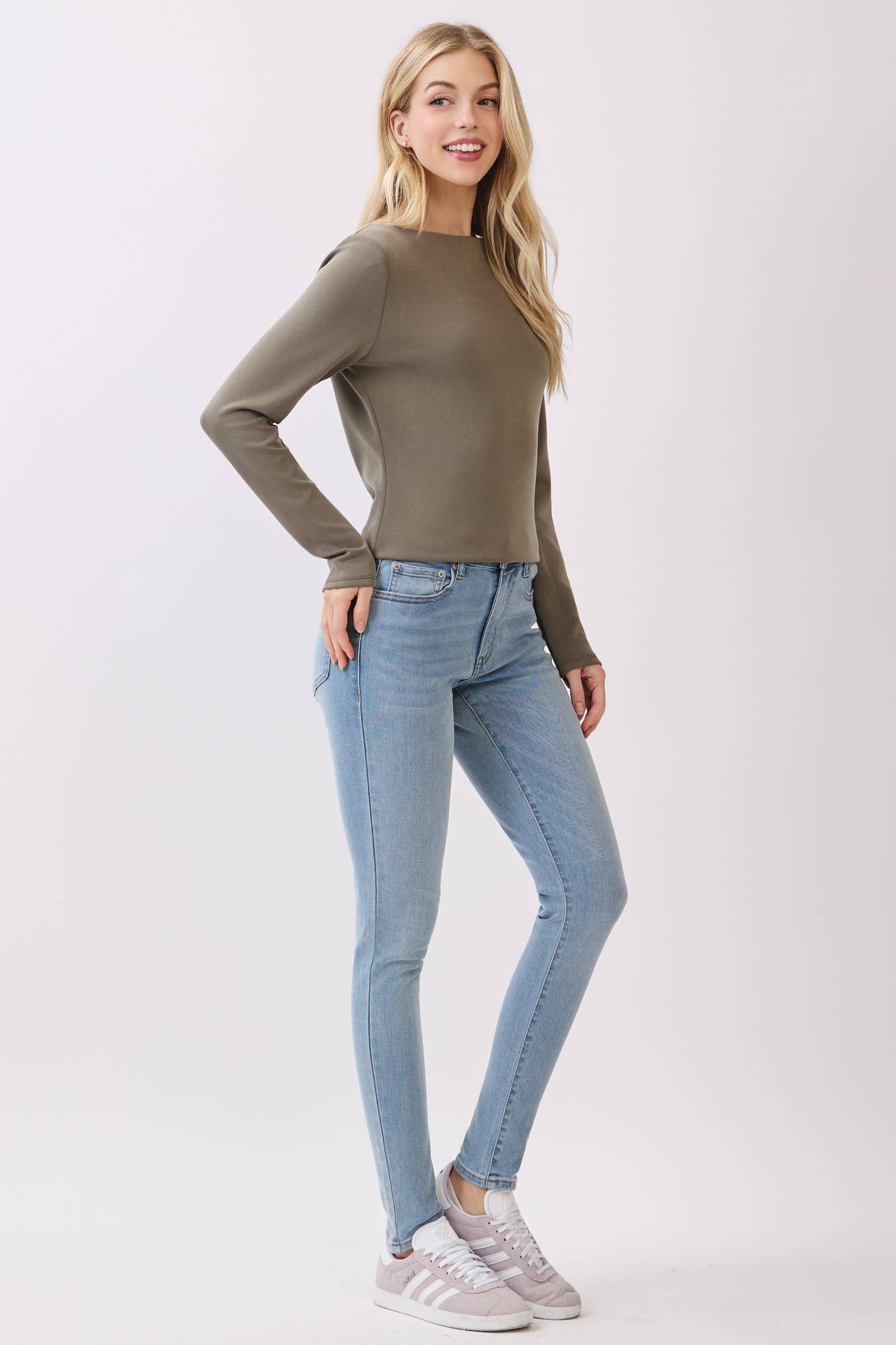 Final Touch - Wholesale Knit Top - Women's - Double Layer Boat Neck Long Sleeve Top - VT3153422