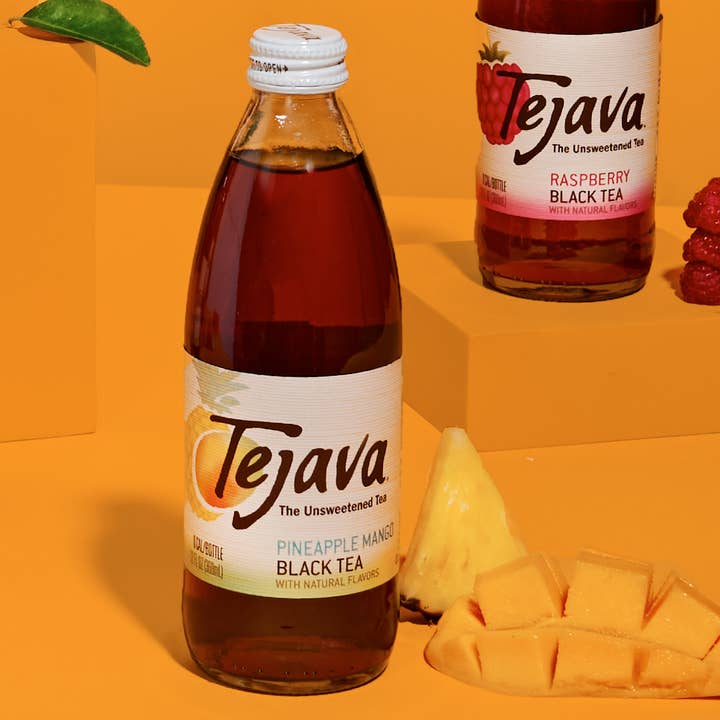 Crystal Geyser Water Company - Wholesale Iced Tea - Tejava Pineapple-Mango Tea - 12oz - 24 pk Glass Bottles