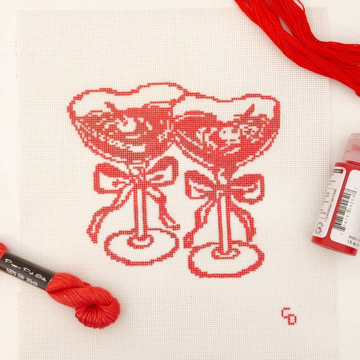 Alla hjärtans dag cocktail broderiduk, hjärtdrink broderiduk, 6"x5" broderiduk (Kopia) för wholesale av Cotswold Co Designs