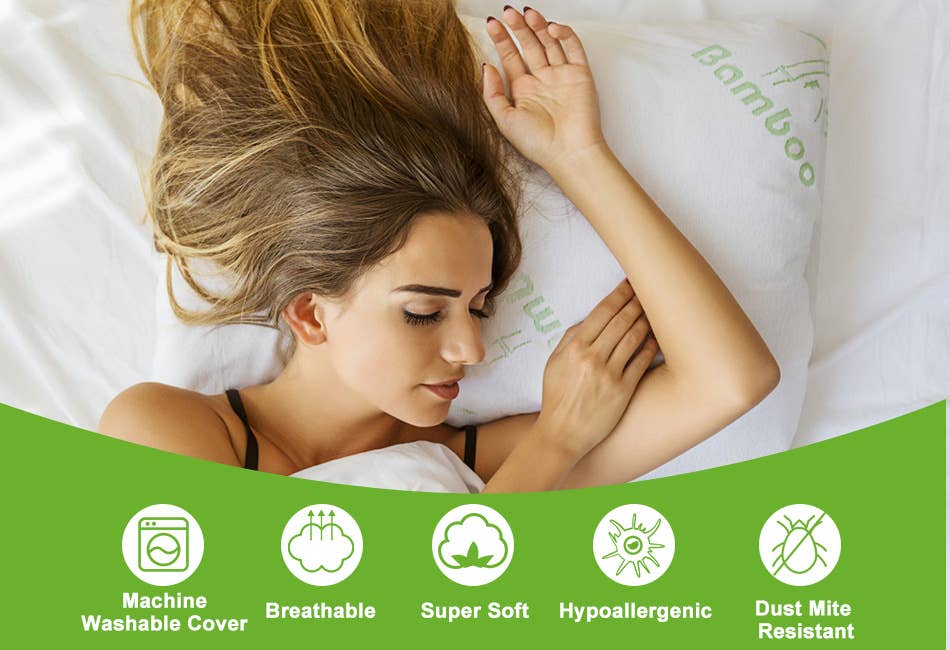 Twin Brothers Import - Wholesale Bedding Pillow - Individual Bamboo Memory Foam Pillow in Carrying Bag2