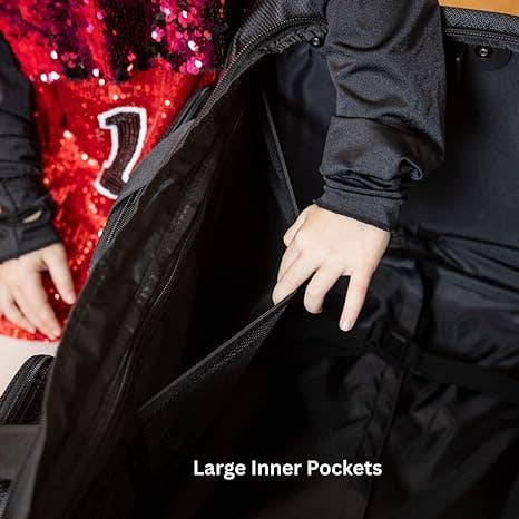 Kendall Country - Wholesale Garment Bag - Unisex - Rolling Dance Bag with Garment Rack - Raven Black, Medium22"