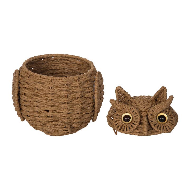C&F Home - Wholesale Basket - Fall/Harvest Owl Shaped Handwoven Basket1