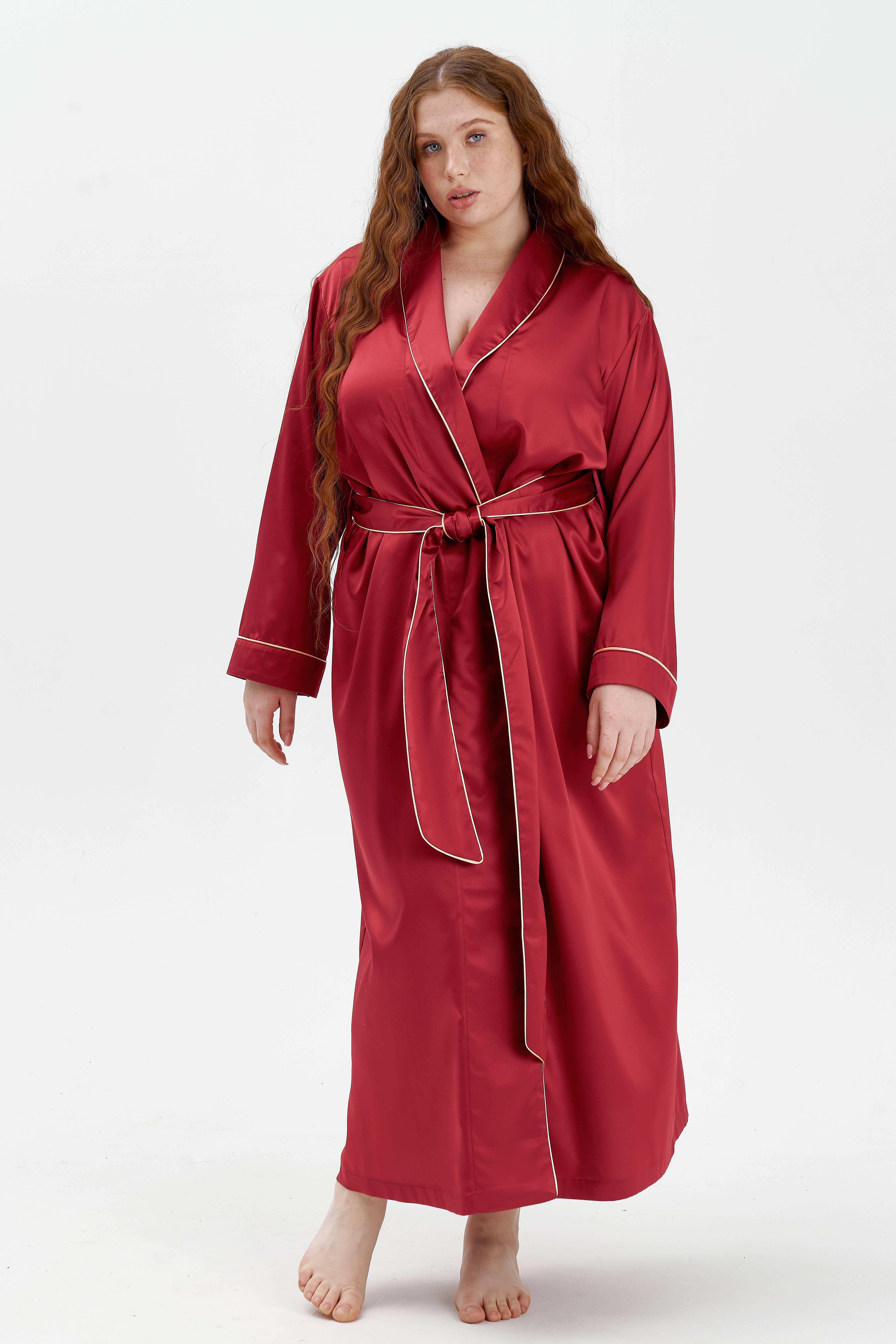 IDENTITY LINGERIE – Großhandel Bademantel – Damen – Lange Nachtwäsche aus Satin aus Seide für Damen Bademantel Kimono9