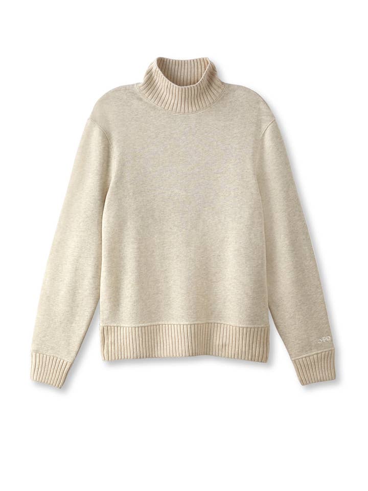 Turtleneck Sweater With Knit Trim (Oatmeal Melange) for wholesale by ON THIS DAY