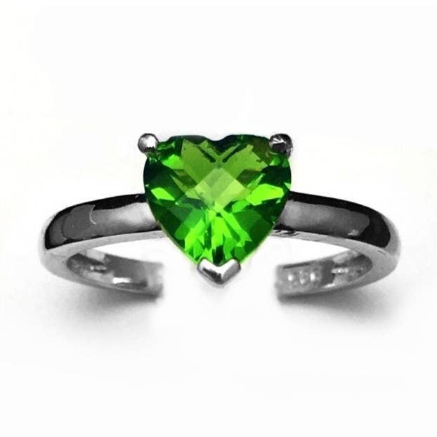 Anillo de plata de ley con corazón de helenita del Monte Santa Helena para venta al por mayor de Twan Kee Jewelry