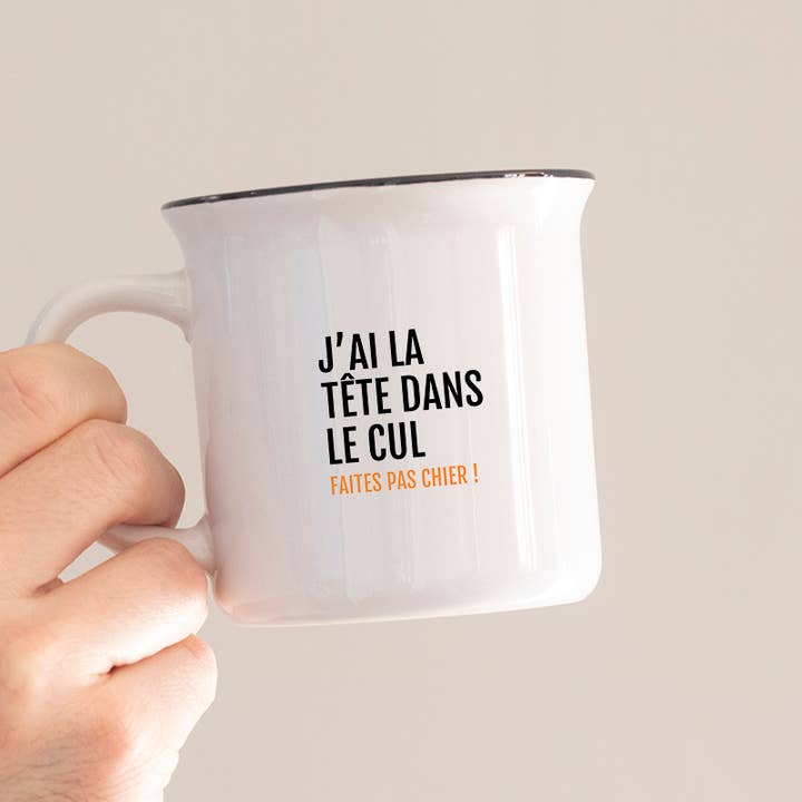 Bibiche fait son Cirque – wholesale Coffee mug – My head is in my ass mug/Back to school