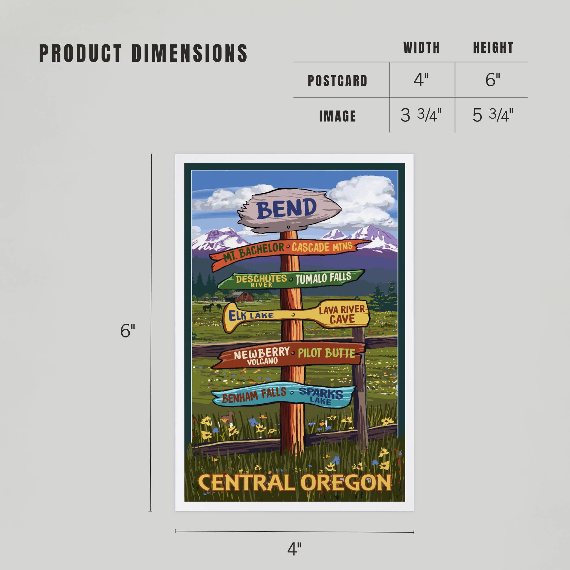 Lantern Press - Wholesale Postcard - PREMIUM POSTCARDS Bend, Oregon, Destination Signpost4