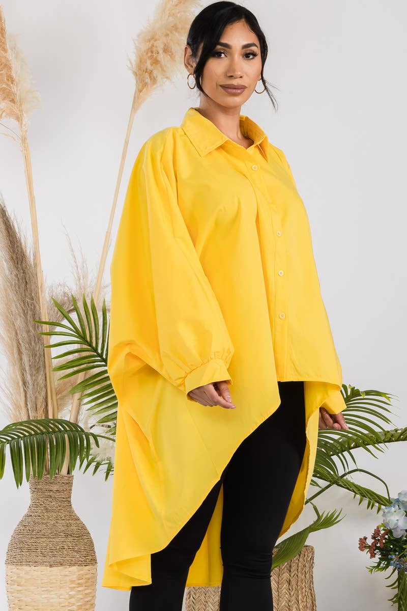 H&H Fashion Inc. - Wholesale Button Down Shirt - Women's - T304X - Hi-Lo Long Sleeve Shirt14