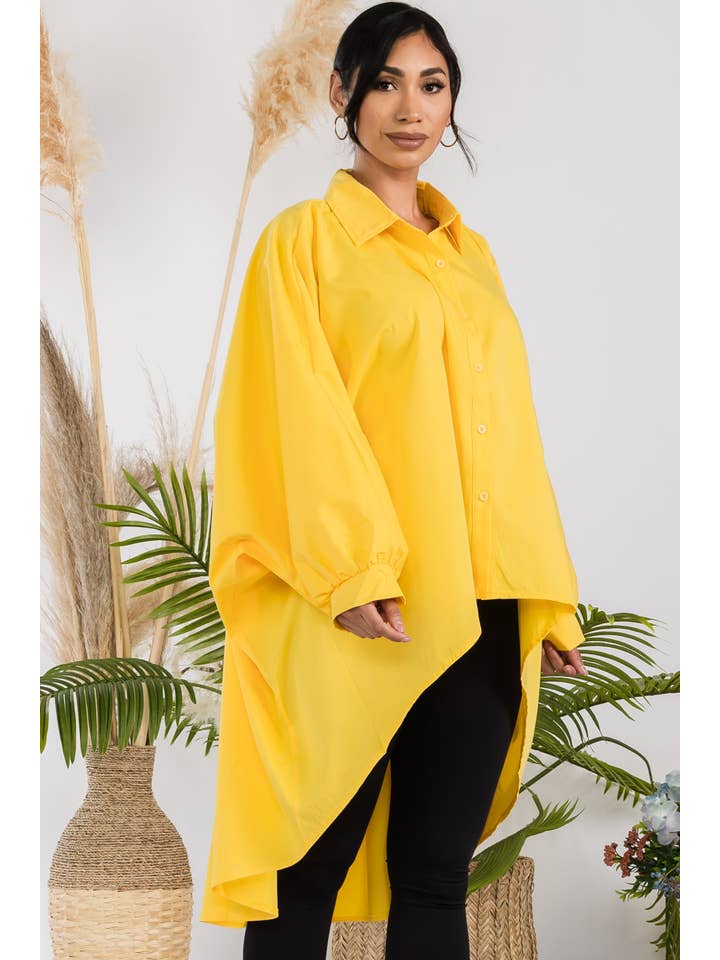 H&H Fashion Inc. - Wholesale Button Down Shirt - Women's - T304X - Hi-Lo Long Sleeve Shirt14