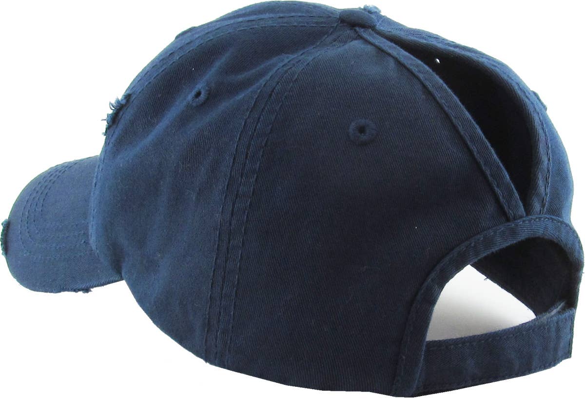 KBETHOS - Wholesale Ponytail Cap - Women's - Ponytail Washed Distressed Cotton Cap89
