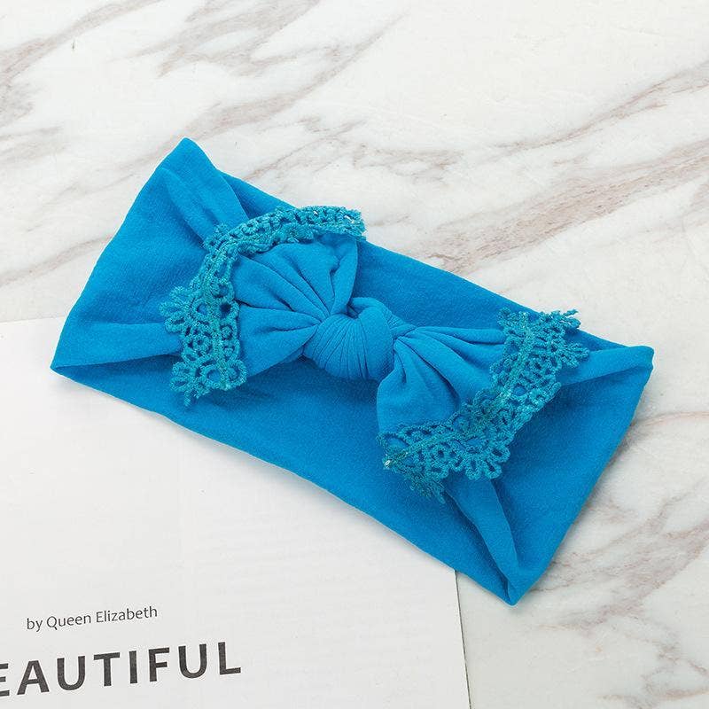 KiddieKickz - Wholesale Fashion Headband - Baby - Nylon Children's Hair Band Soft Silk Stockings Baby Headband Lace Bow Hair Ornament15