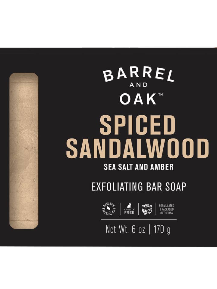 Exfoliating Bar Soap - Spiced Sandalwood 6 oz and other Purchase Wholesale for men. Free Returns & Net 60 Terms on Faire trending on Faire.