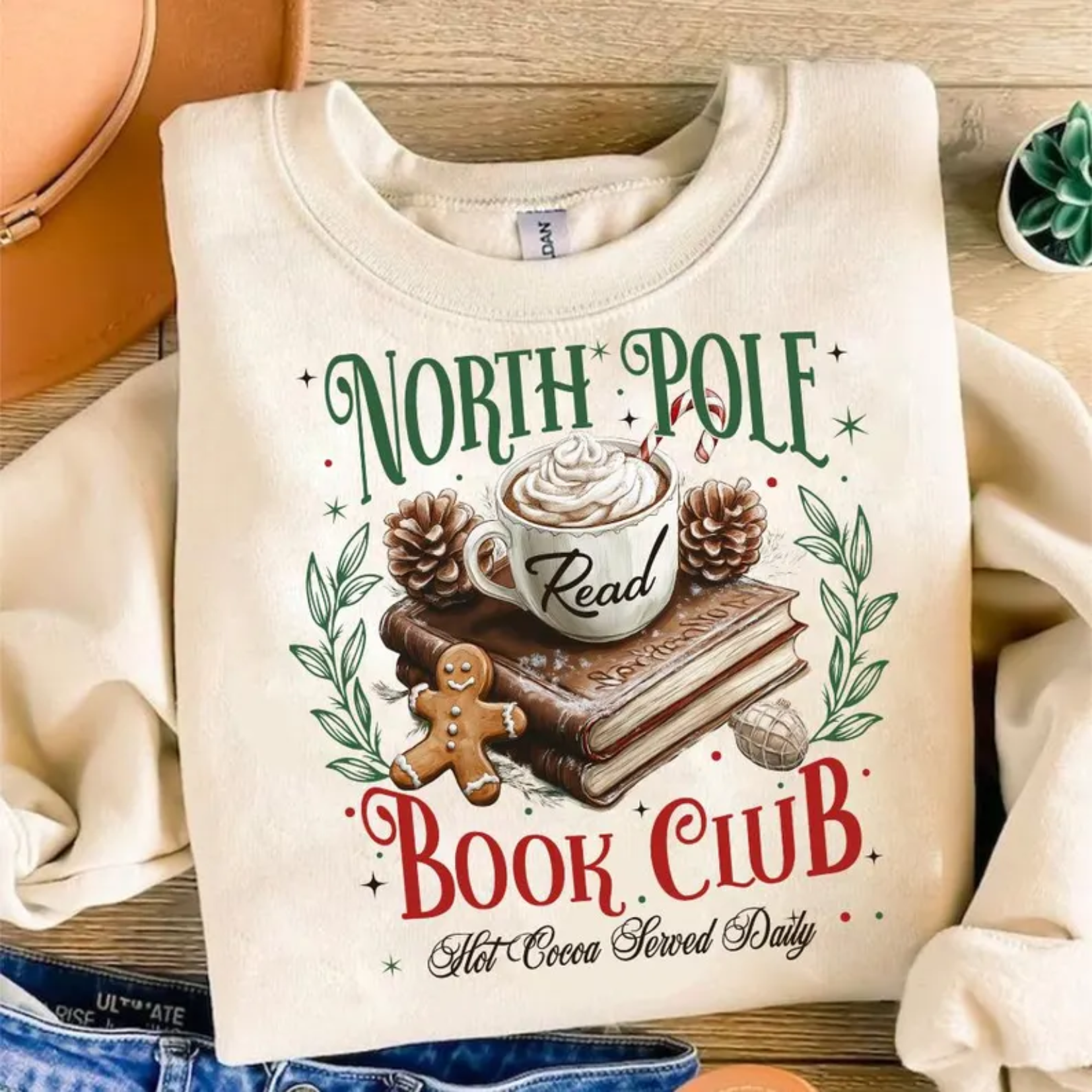 Lasting Impressions CT - Wholesale Sweatshirt - Unisex - Wholesale North Pole Book Club Christmas Holiday Sweatshirt1