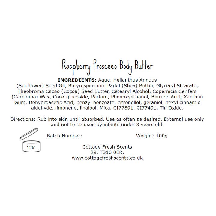Cottage Fresh Scents - Wholesale Body Balm/Butter - Raspberry Fizz Luxury Whipped Body Butter Mousse