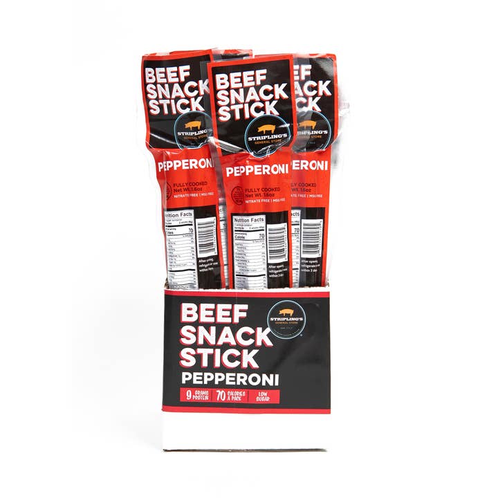 Stripling's General Store - Wholesale Jerky - 1.6oz Pepperoni Beef Snack Sticks3