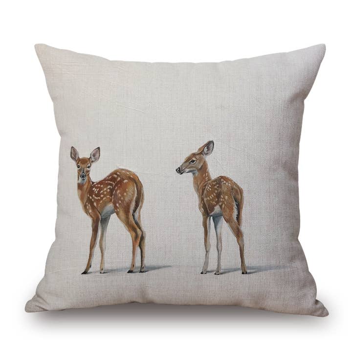 Coussin décoratif Fawn Artwork pour la vente par Study Room