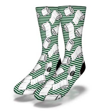 Savvy Sox - Wholesale Socks - Unisex - TOILET PAPER SCARCITY Funny Coronavirus Quarantine (Green)